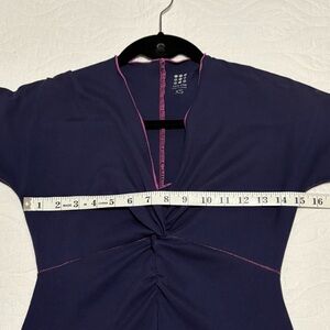 Navy Dress with Pink Accents